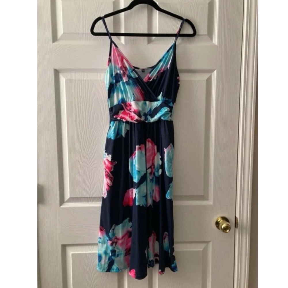 COPY - Navy, teal and pink sundress